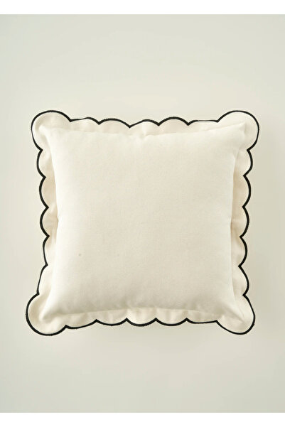 Bella Maison غطاء وسادة بحافة مموجة باللون الأسود (43 × 43 سم)