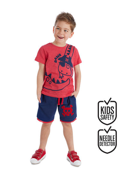 Denokids Pirate Dino Boy's Summer T-Shirt Shorts Set