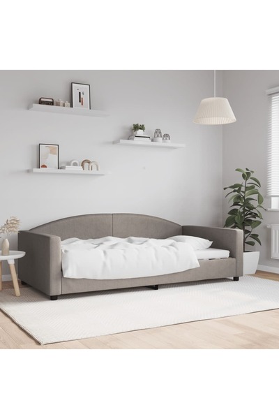 Concept Cadru de pat, gri taupe, 100 x 200 cm, material textil