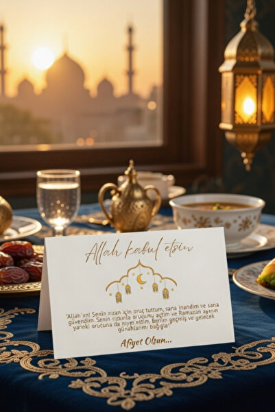 loyderlena 10 Adet Ramazan Temalı Dua Yazılı Masa Kartı – İftar Sofrası - Ram...
