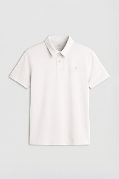 TOMMY LIFE Ekru Standart Kalıp Basic Polo Yaka Erkek T-Shirt - 87768