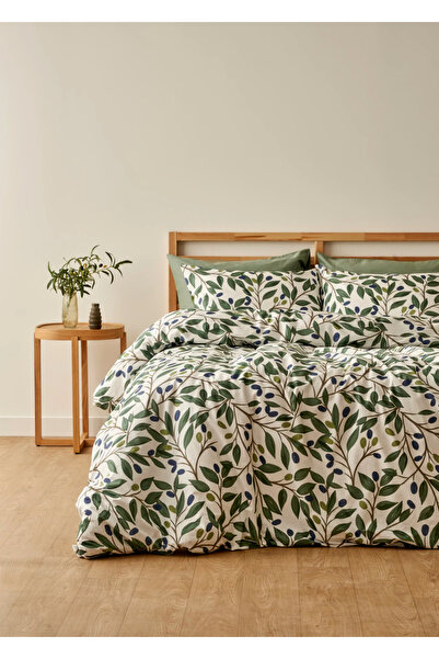 Bella Maison bumbac 100% Set cuvertură de pilota dublă Olivia verde (200x220 cm)