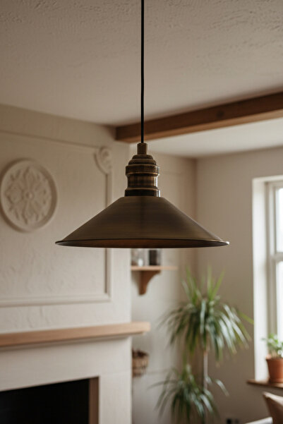 Bamyum Benjamin Eskitme Rengi Metal Sarkıt Avize Lamba Rustik Metal Salon But...