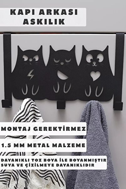 3art Metal Metal Amerikan Kapı Arkası Askılık - Dekoratif Demir Banyo Askısı