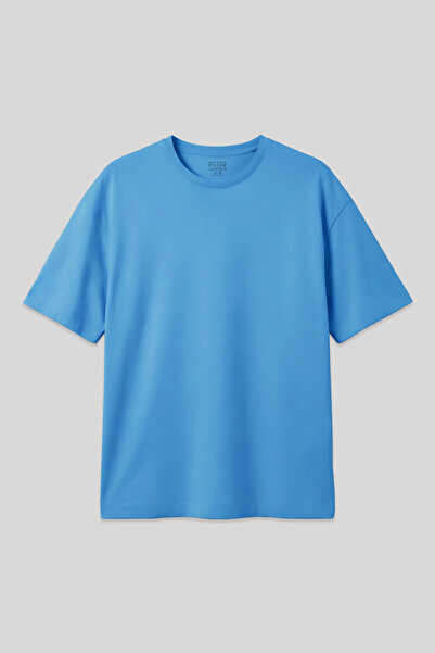 AIR JONES Блакитна бавовняна товста м'яка тканина Oversize Fit Basic чоловіча...