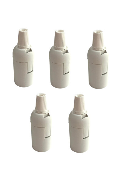 CONANA Italyan E14 Duy (MİNİ DUY) Bakalit Geçmeli Düz Duy Beyaz (250V-2A) 5 Adet