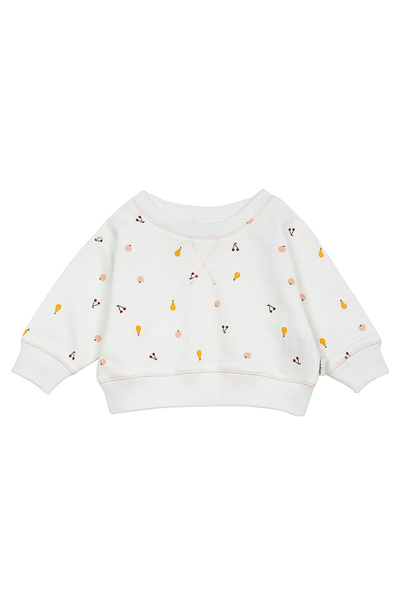 Antebies سويت شيرت أبيض عضوي للفتيات الصغيرات