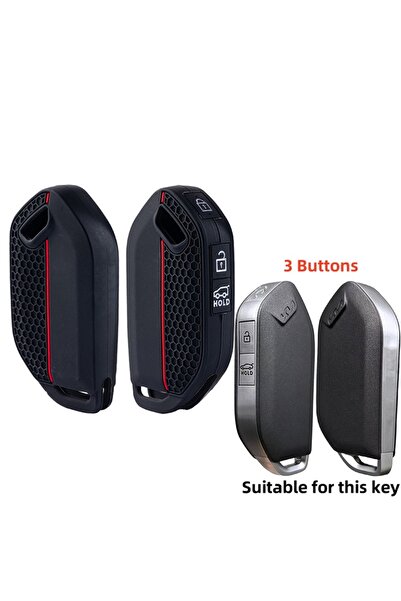 Choice قطعة واحدة من غطاء مفتاح السيارة المصنوع من السيليكون بثلاثة أزرار (3/...