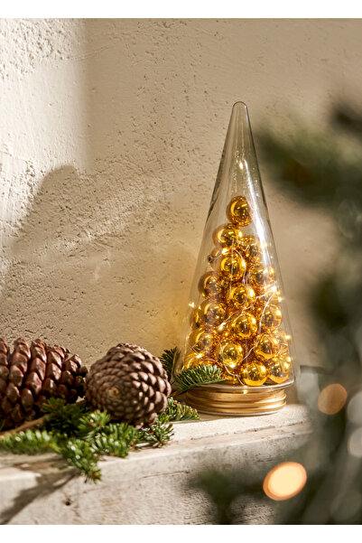 Bella Maison Christmas Tree Yılbaşı Ledli Aydınlatma Gold (12x12x29 cm)