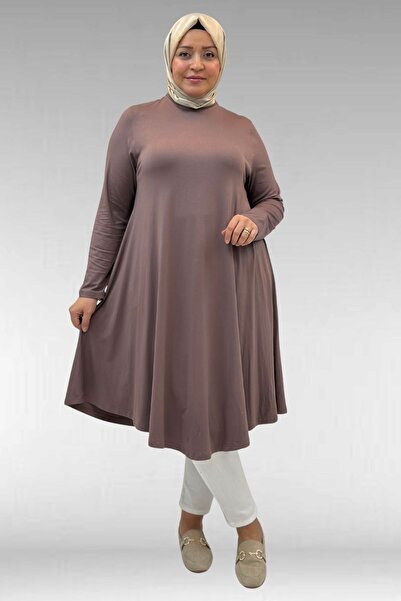 Eslina 28016 تونيك قطن ممشط من فرو المنك مقاس كبير