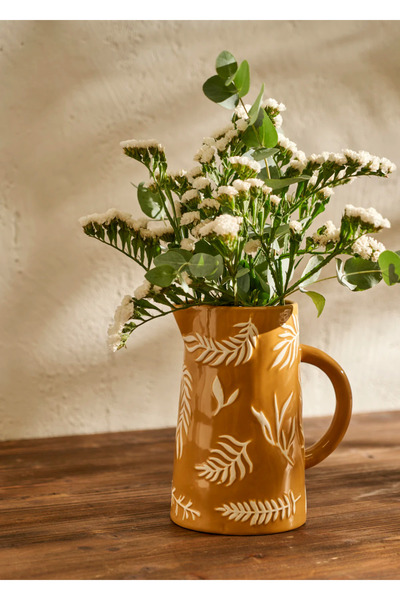 Bella Maison مزهرية على شكل ورقة الخردل (18x12x20 سم)