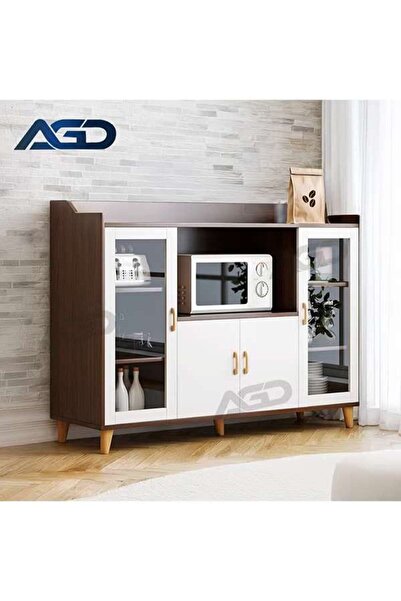 AGD طاولة جانبية خشبية للمطبخ مع أرفف لتلبية احتياجات التخزين المختلفة