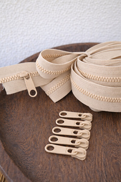 Atlas Döşeme 1 Metre Fermuar & Fermuar Başlığı, Krem Rengi, Dayanıklı, Dikiş ...