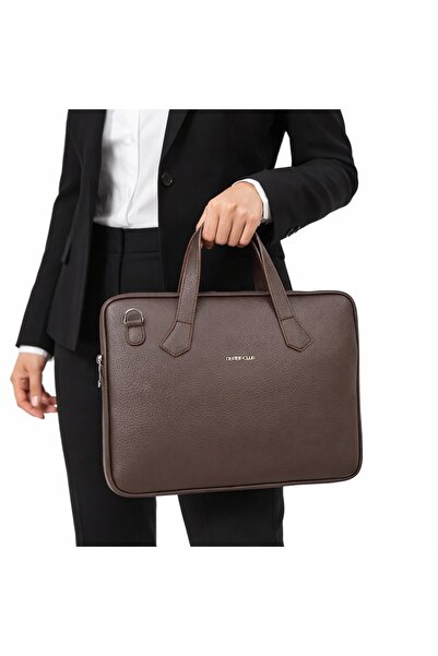 deri,se club Women's Brown Briefcase 13.6 Inch Laptop Bag