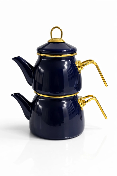 PR HOME Enamel Mini Model Enamel Teapot Navy Blue