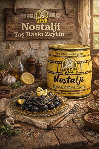 ZEYTİN ANA Taş Baskı Doğal Fermente Siyah Zeytin 2 KG