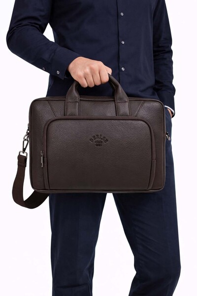deri,se club Unisex Kahverengi Dosya Tablet Notebook Çantası, 14 Inç Laptop V...