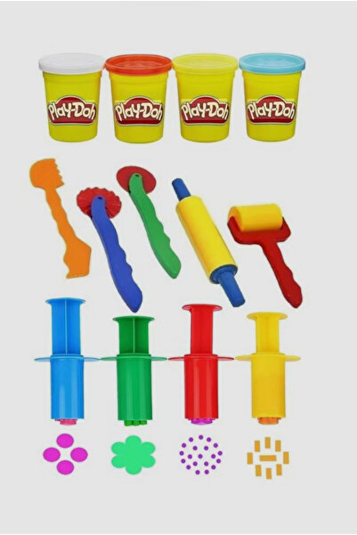 BYZ TOYS 4'lü Oyun Hamuru +Kesme Aletleri Oyun Hamur Seti
