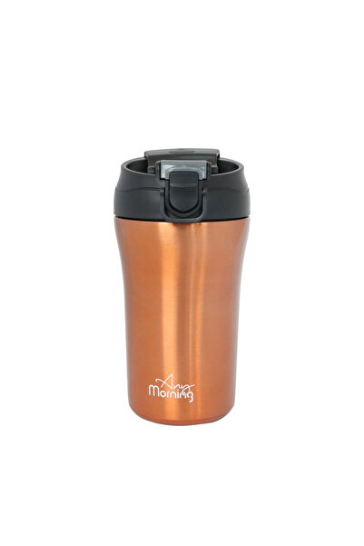 Any Morning 14 Oz Travel Mug Si232021 - Copper, Leakproof, Dual Lid, Stainles...