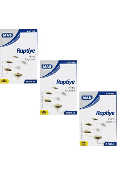 Mas 305 Закопчалка с жълто месингово покритие, 36 броя - 3 кутии