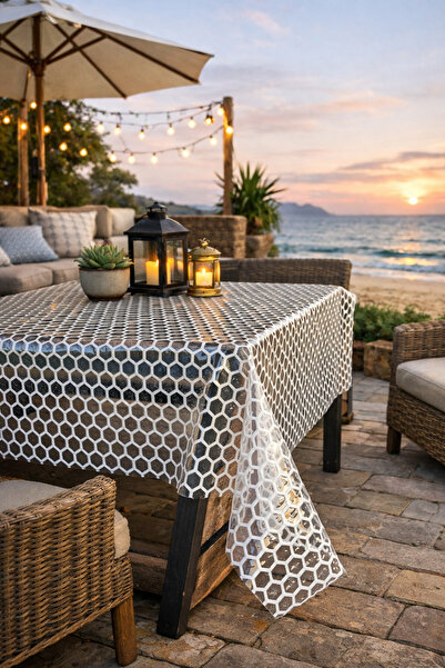 Rona Home Paie de lux PVC ștergabil cremă model fagure de miere tapet veselă ...