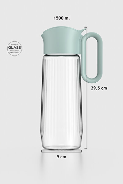 Renga Luvia 1500 ml Cam Gravürlü Sürahi 111034 Yeşil