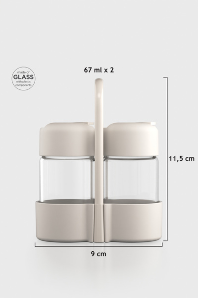 Renga Rita 67 ml 2'li Cam Tuzluk ve Biberlik Seti 121015 Bej