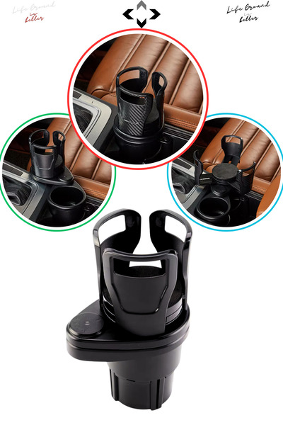 LİGROUND حامل أكواب السيارة، حامل أكواب ومشروبات، منظم توسيع حامل الأكواب، جه...