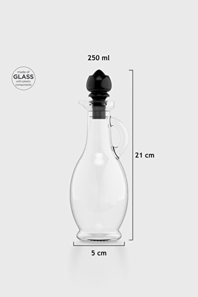 Renga Kibele 250 ml Siyah Kapaklı Cam Yağlık 151024