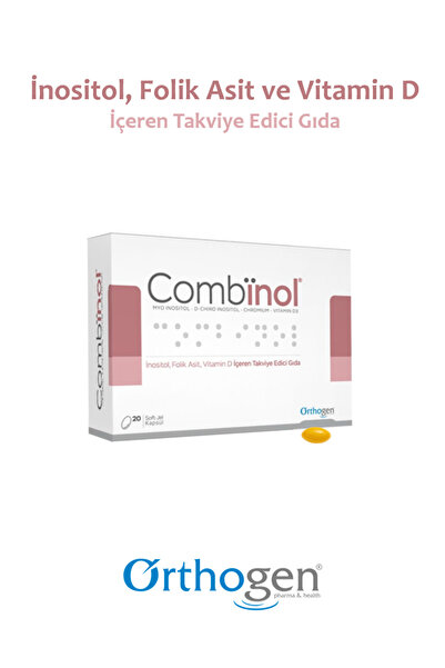 Orthogen Combinol 20 Soft-Jel Kapsül | İnositol, Folik Asit, Vitamin ve Miner...
