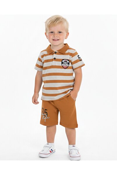 voyyo kids baby Set de top și pantaloni scurți pentru băieți, cu guler polo c...