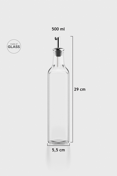 Renga Voca 500 ml Metal Lid and Stoppered Glass Oil Bottle 151007