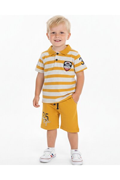 voyyo kids baby Set de top și pantaloni scurți pentru băieți, cu guler polo c...