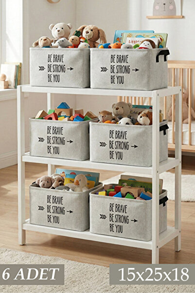 PH Prendi Home 6-комплект маленьких сірих ящиків для зберігання іграшок, коши...