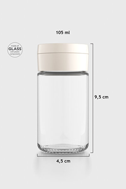 Renga Dorian 105 ml Bej Kapaklı Cam Tuzluk 121006