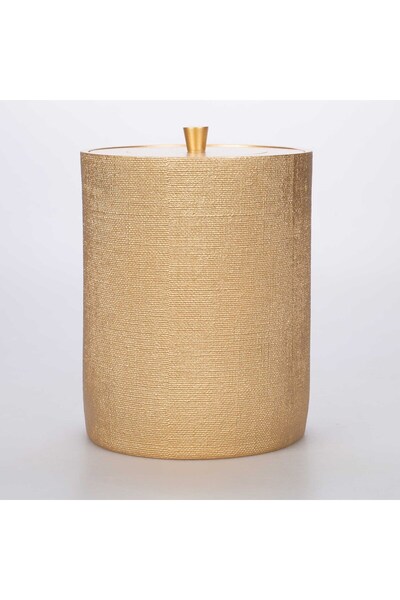 Selim سلة المهملات من الكتان باللون الذهبي