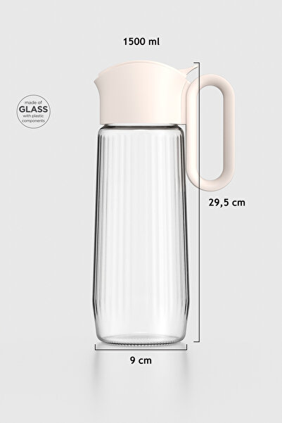 Renga Luvia 1500 ml Cam Gravürlü Sürahi 111034 Bej