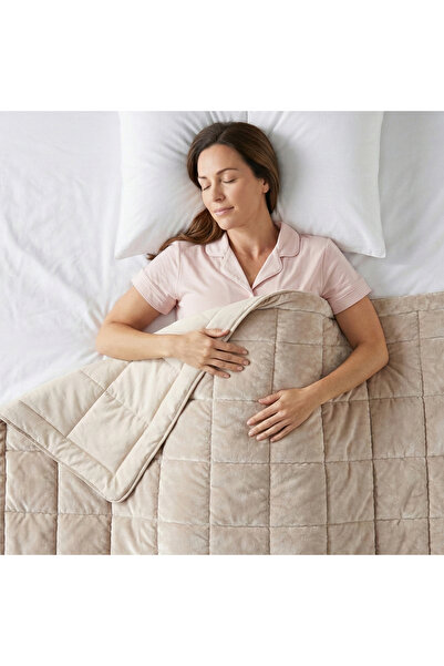 Penelope Çift Kişilik Çift Taraflı Welsoft Yorgan Taş 195x215 cm - Velour Serisi