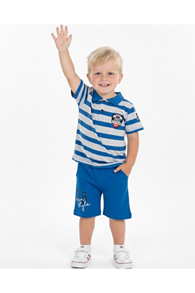 voyyo kids baby Set de top și pantaloni scurți pentru băieți, cu guler polo c...