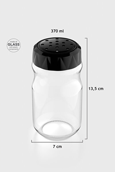 Renga Lexa 370 ml Glass Spice Rack 161016 Black