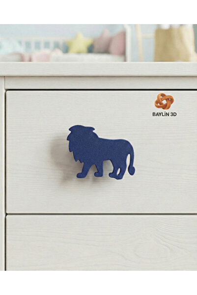 Baylin3D Mâner de dulap cu figurină leu - Cameră pentru copii, modern și eleg...