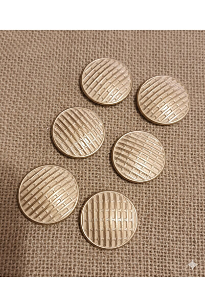 ILCARE Gümüş Kaplama Fırçalı METAL Antik Bronz Renk Düğme 44 BOY 28 mm 6 Adet