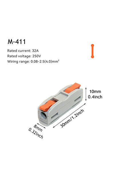 Choice 10 قطع M-411 10/50 قطعة موصل سلك قابل للتوصيل، سلك صلب، إدخال مباشر، م...