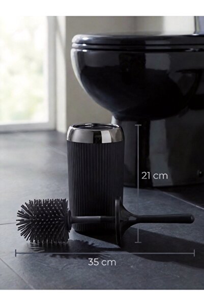 MappleHome Perie de toaletă din silicon - Cromat Soft Negru Inteligent