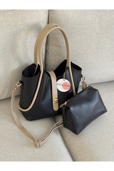 BAGLOVİS KABELKA PUPEN EXTRALI PŘEDNÍ Detail zámku ČERNÁ/MINK DÁMSKÁ TAŠKA NA...