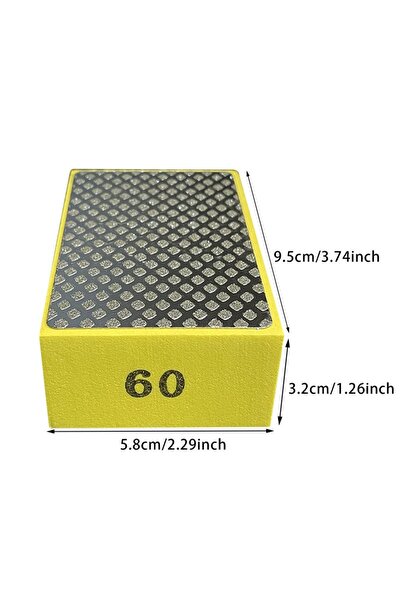 Choice وسادات تلميع يدوية ماسية صفراء بشبكة 60، مناسبة للبلاط والزجاج والحجر ...
