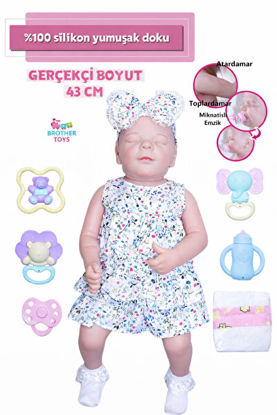 Brother Toys Gerçekçi Et Bebek 43 Cm Gerçek Detaylı %100 Silikon Yumuşak Vücu...