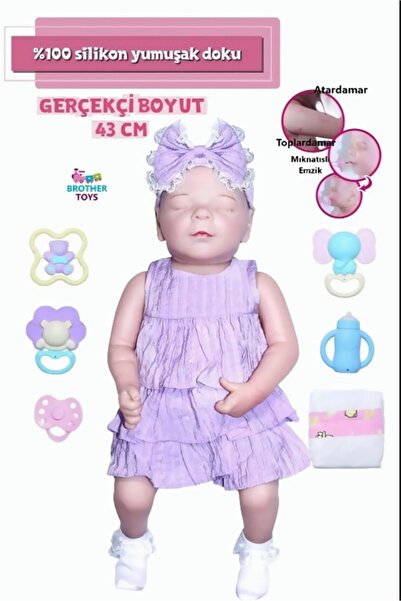 Brother Toys Gerçekçi Et Bebek 43 Cm Gerçek Detaylı Yumuşak Vücut Oyuncak
