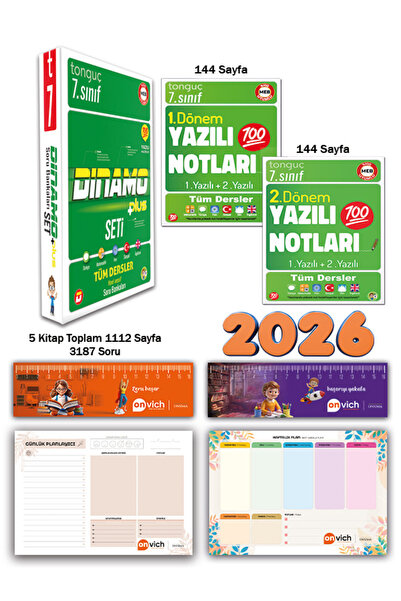 Tonguç Akademi 7. Sınıf Dinamo Tüm Dersler Soru Bankası Set - 1. ve 2. Dönem ...