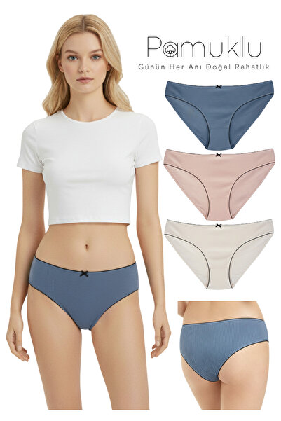 Dominant Kadın 3'lü S Beden Pamuklu Esnek Külot Seti - Renkli